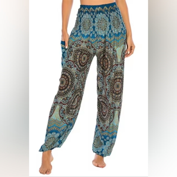 EARTHBOUND TRADING CO Harem Boho Hippie Gypsy Loose High Waist Pants Women Small - Picture 9 of 9